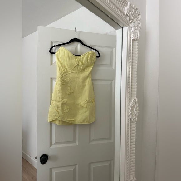 ZIMMERMANN Matchmaker strapless appliquéd linen mini dress US 4 - Picture 7 of 10